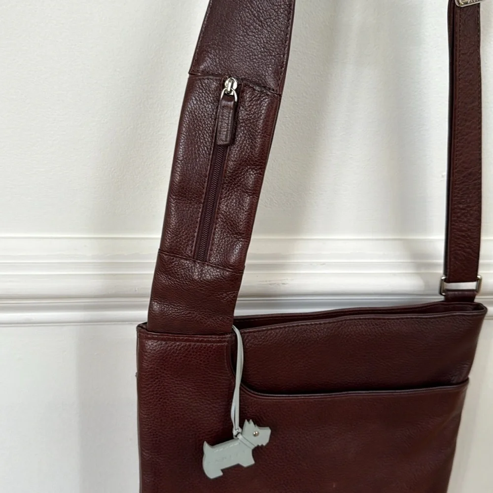 Radley London Messenger Crossbody Satchel Brown Leather Adjustable Bag